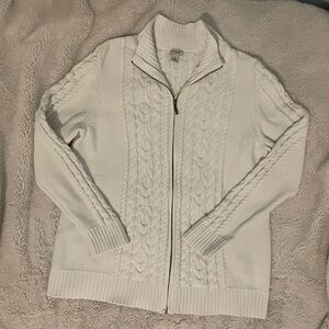 LL Bean Cable Knit Zipup